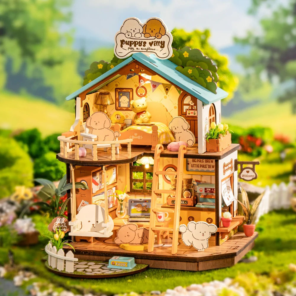 Robotime Puppy's Cozy Villa DIY Miniature House