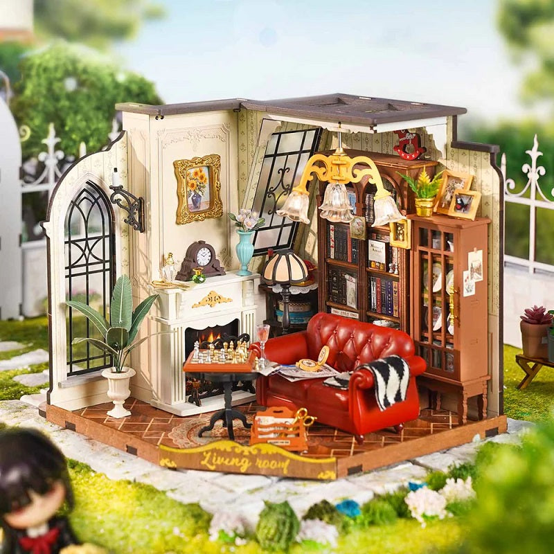 Rolife Catherine's Living Room DIY Miniature House - Elegant Interior Scene