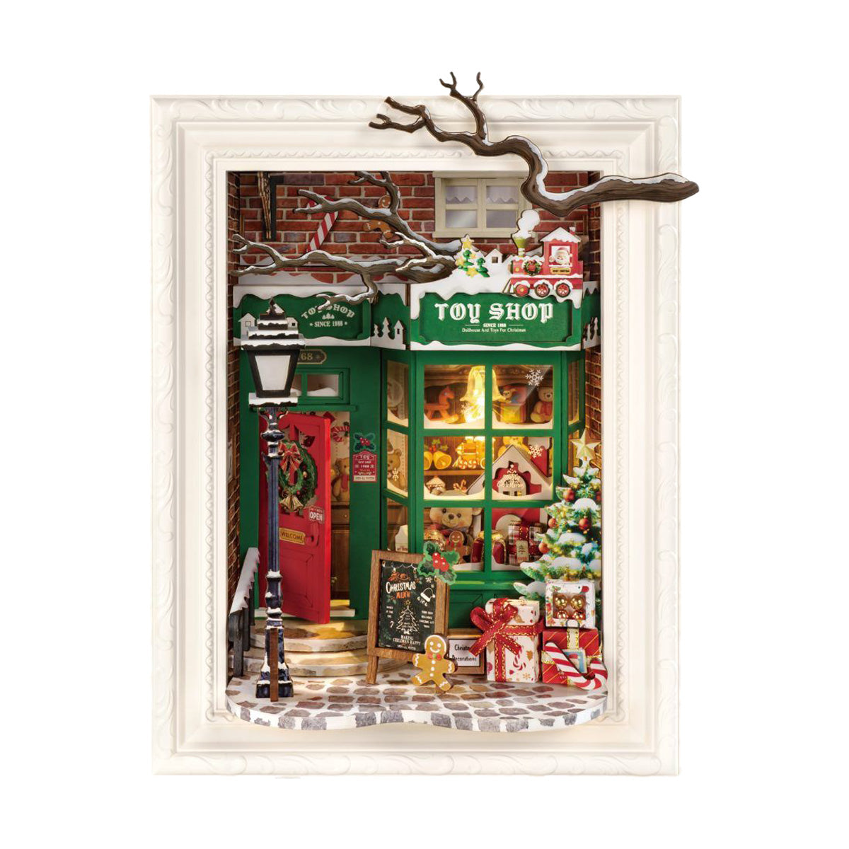 Rolife Santa's Toy Shop Story Frame - Christmas Holiday Display Scene