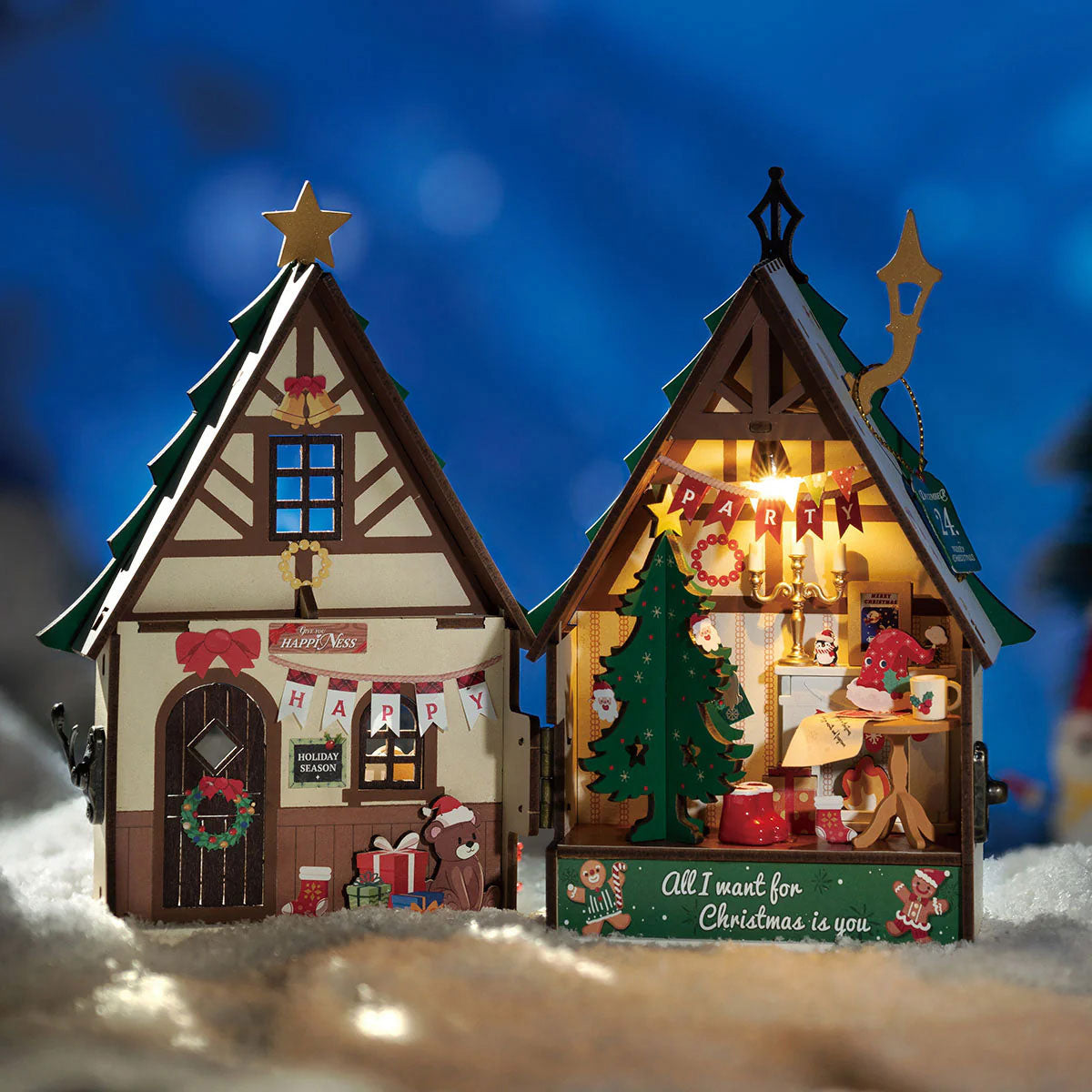 Rolife Twinkling Christmas House, Super Mini Houses -
