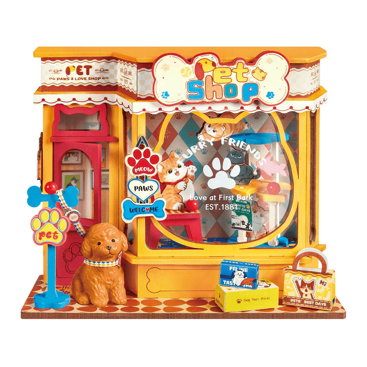 Rolife Perfect Paw Shop Super Mini House - Adorable Pet Boutique Mini Scene