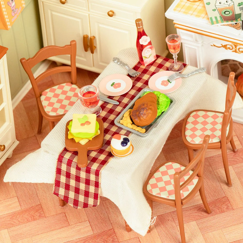 Robotime Warm Dining Room Plastic DIY Miniature House DW015B