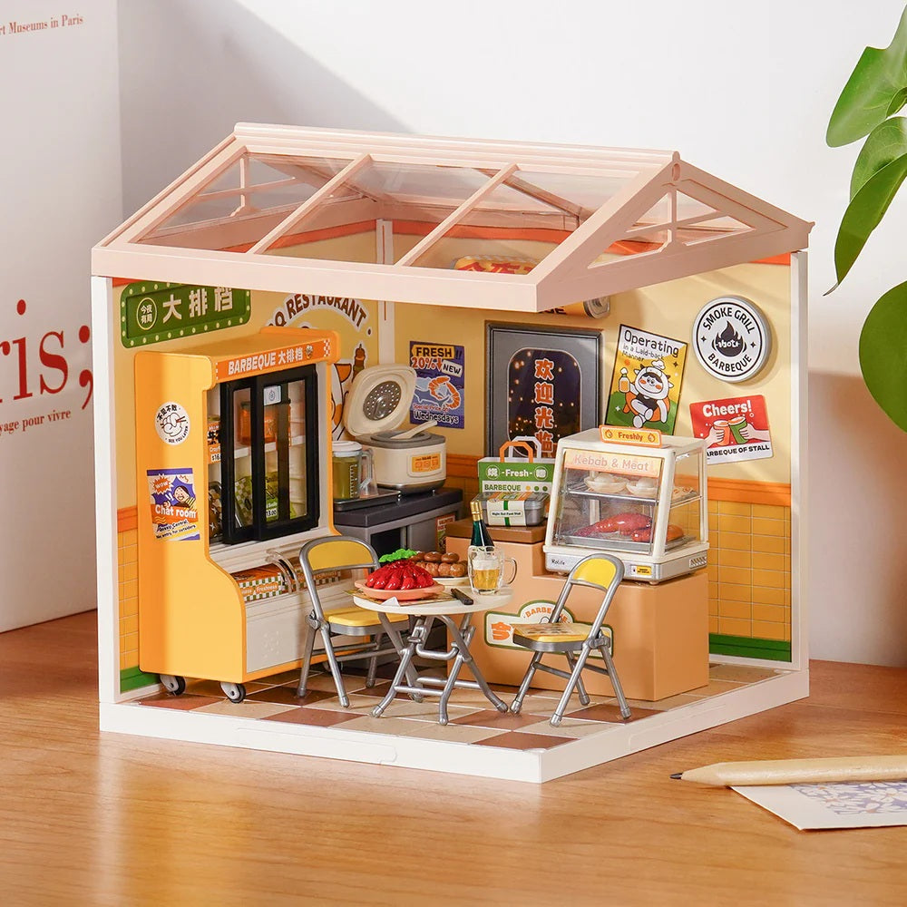 Rolife Night Out Food Stall DIY Miniature House - Lively Street Food Scene