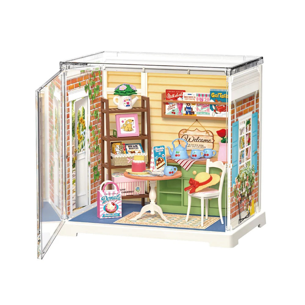 Rolife Sunshine Sip Porch DIY Miniature House - Bright Cozy Mini Cafe Scene