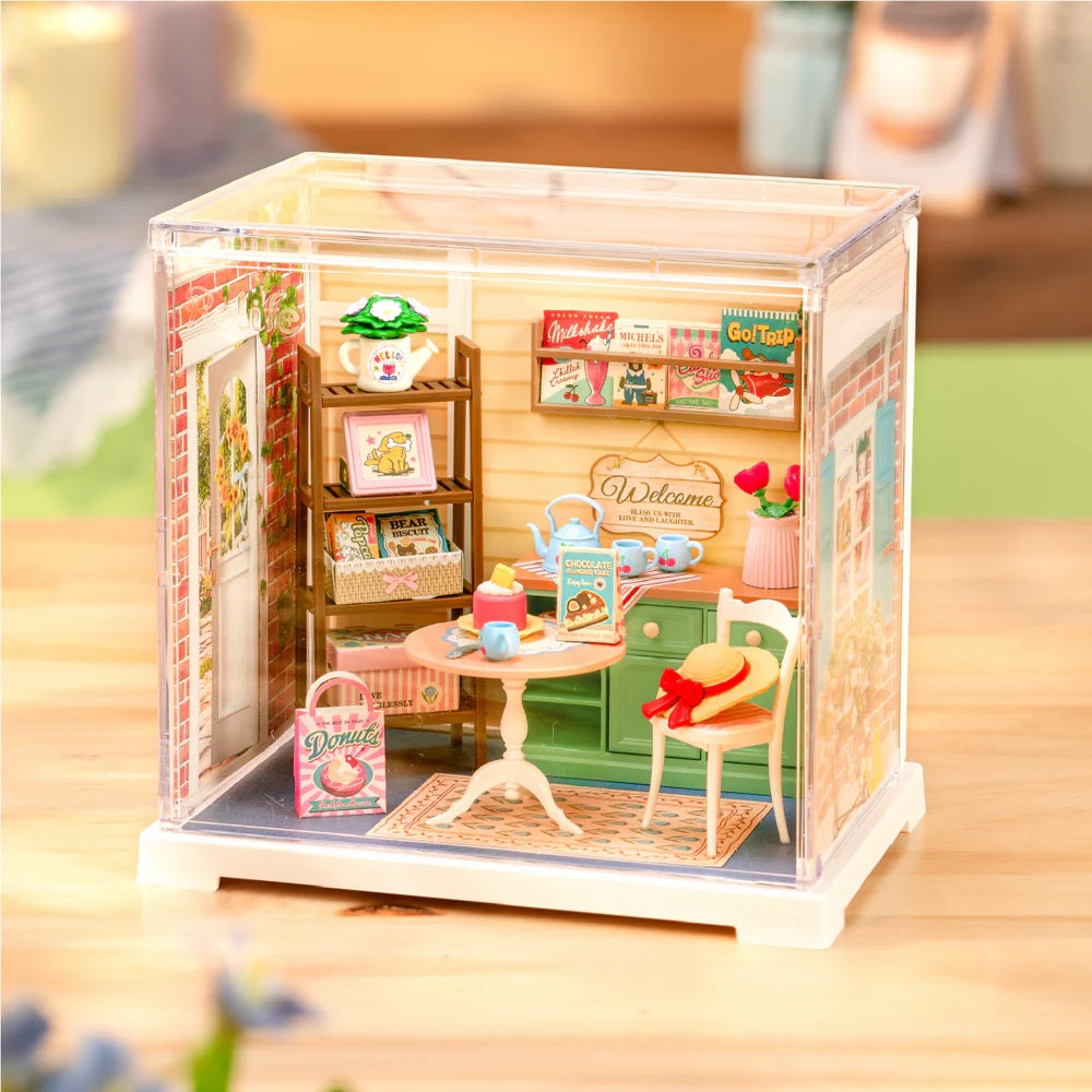 Rolife Sunshine Sip Porch DIY Miniature House - Bright Cozy Mini Cafe Scene