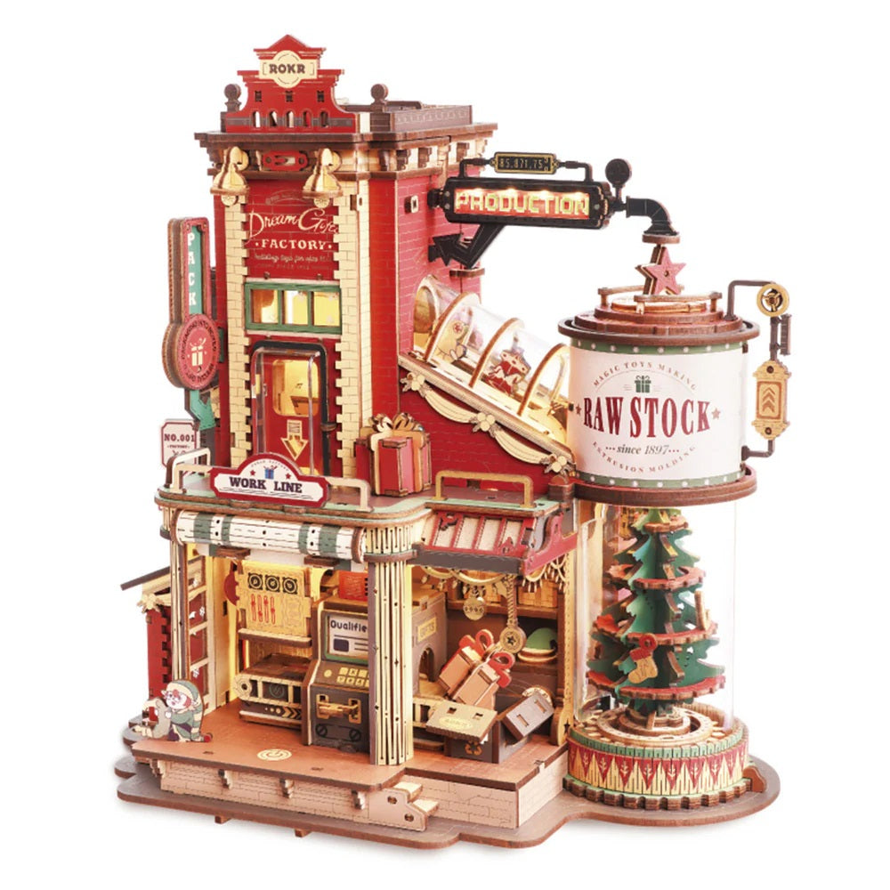 Robotime Christmas Dream Gift Factory Wooden Music Box EAB01