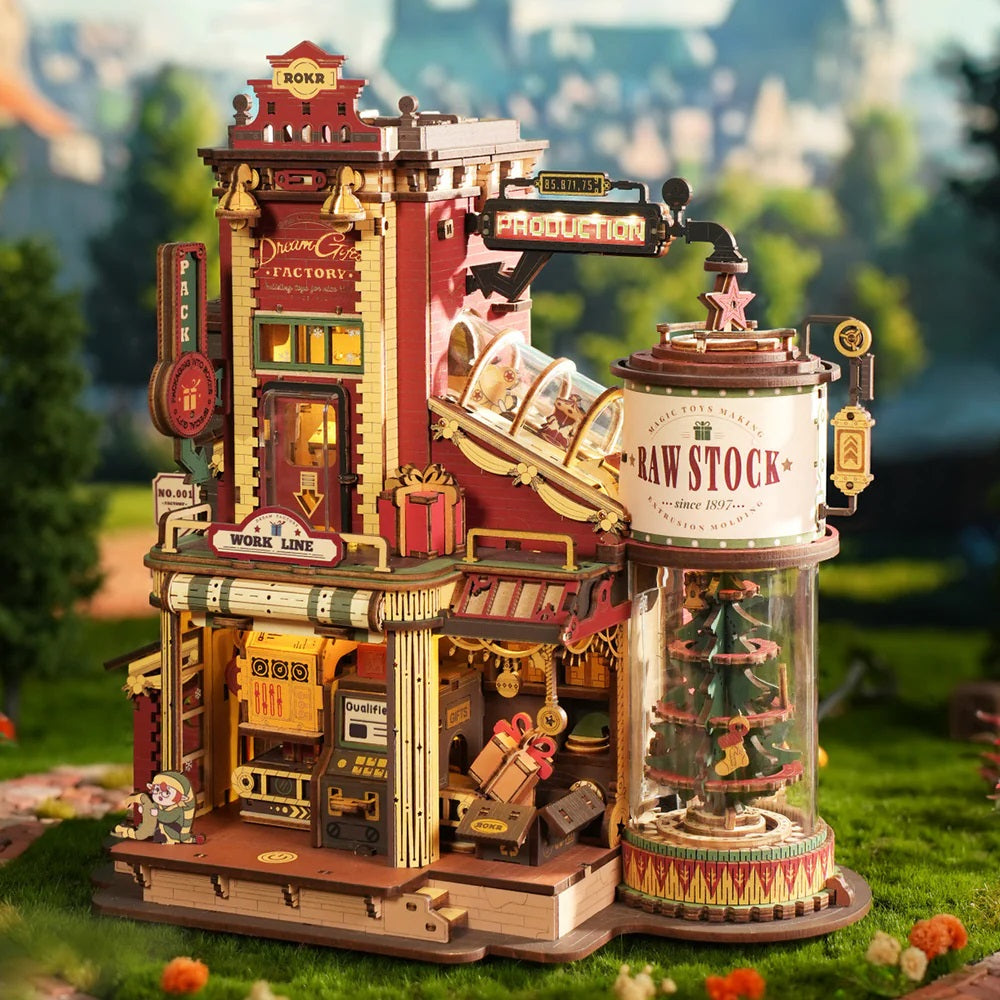 Robotime Christmas Dream Gift Factory Wooden Music Box