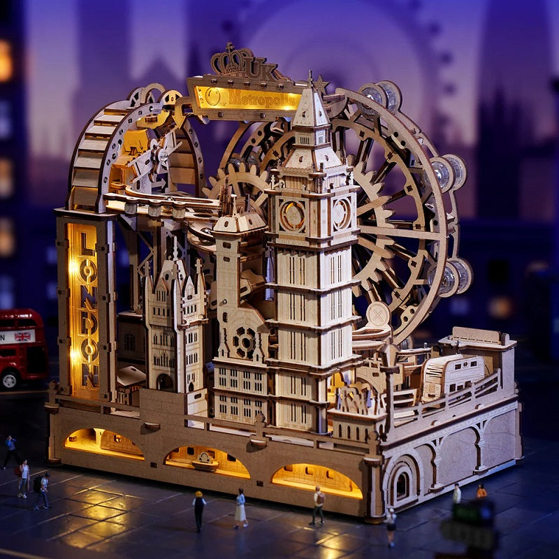 ROKR Marble Travel London Marble Run 3D Wooden Puzzle - UK Landmark Track