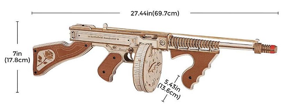 Rolife Thompson Submachine Gun Toy 3D Wooden Puzzle