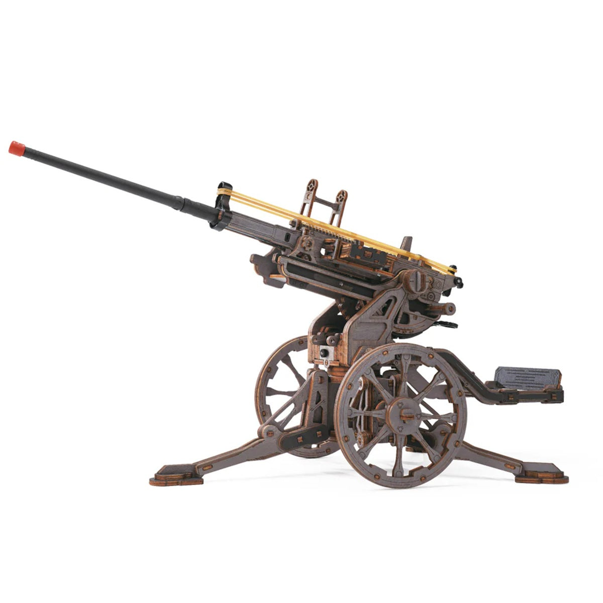 ROKR Anti-Aircraft Gun 3D Wooden Puzzle - 133 Piece 1937 Replica Rubber Band Launcher