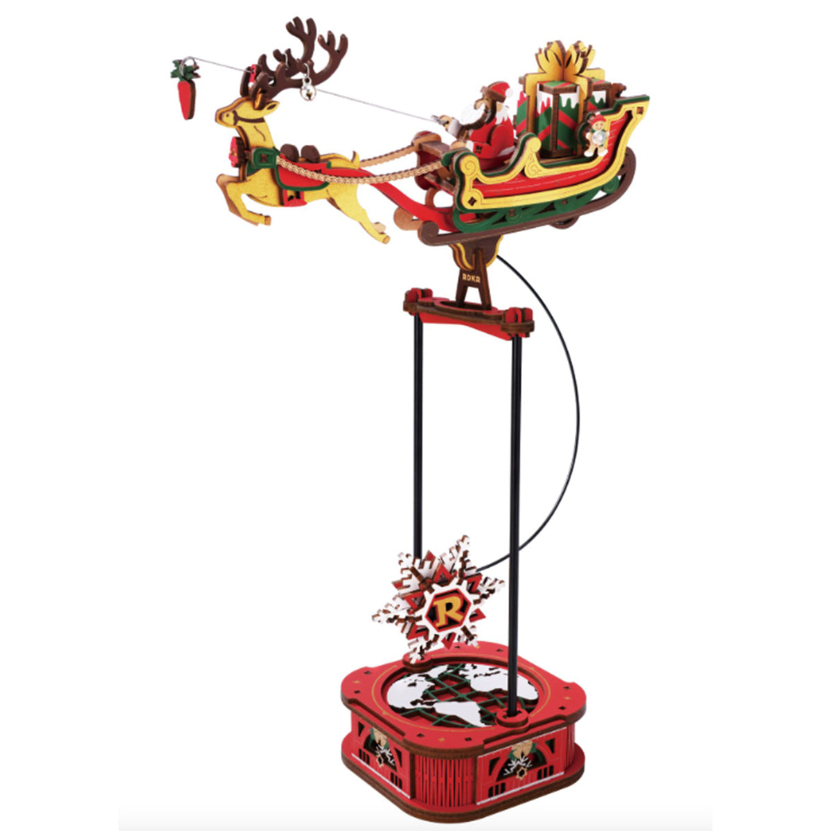 Rolife Santa On Sleigh Scale Model Vehicle - Christmas Holiday Display