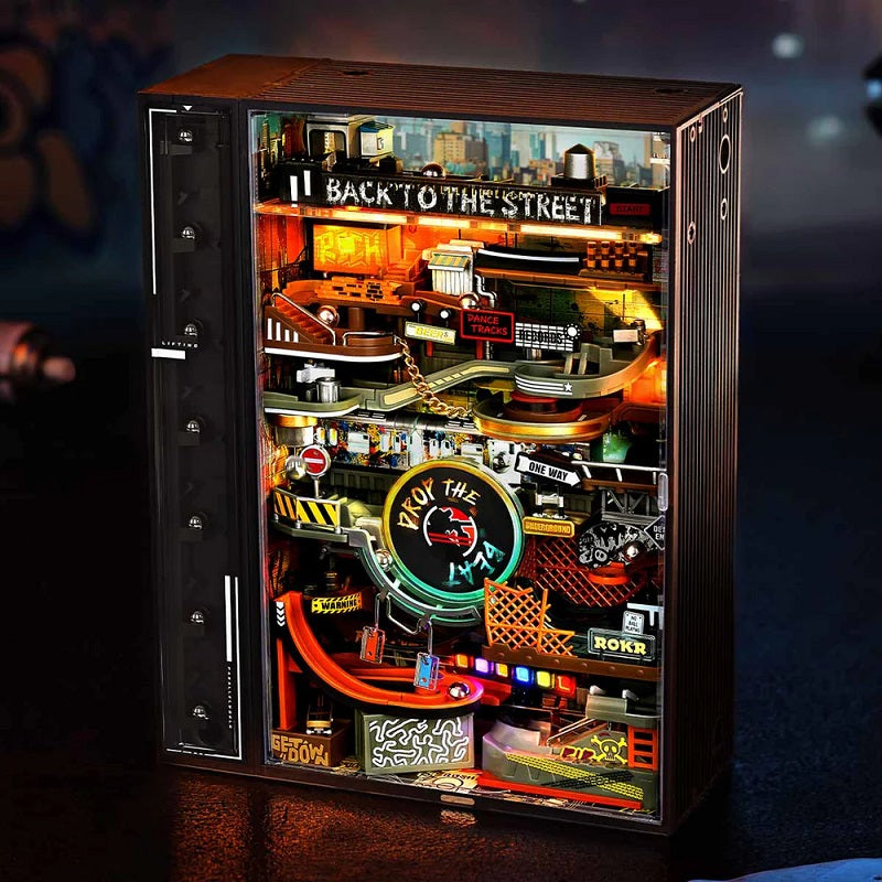 ROKR Hip-Hop Street Marble Run Mechanical 3D Puzzle - Urban Themed Ball Track