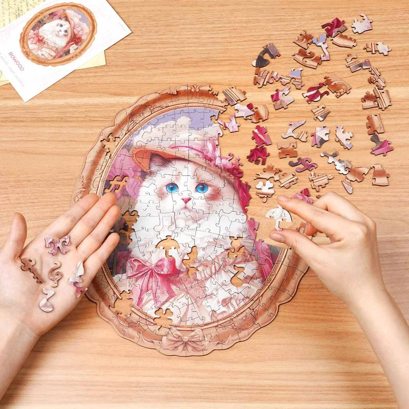 Rolife Springtime Kitty 200-Piece Wooden Jigsaw Puzzle