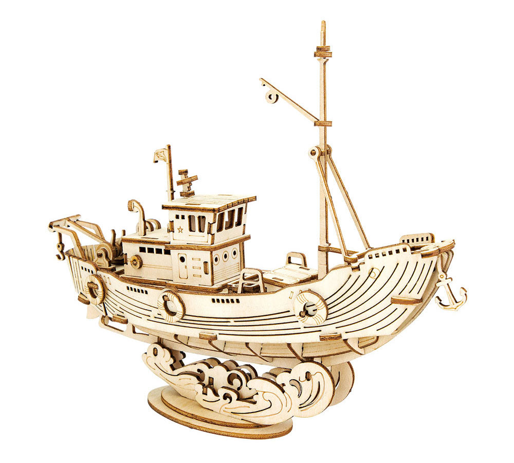 Rolife Classic 3D Wood Puzzles; Fishing Ship