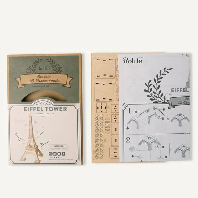 Rolife Classic 3D Wood Puzzles; Eiffel Tower