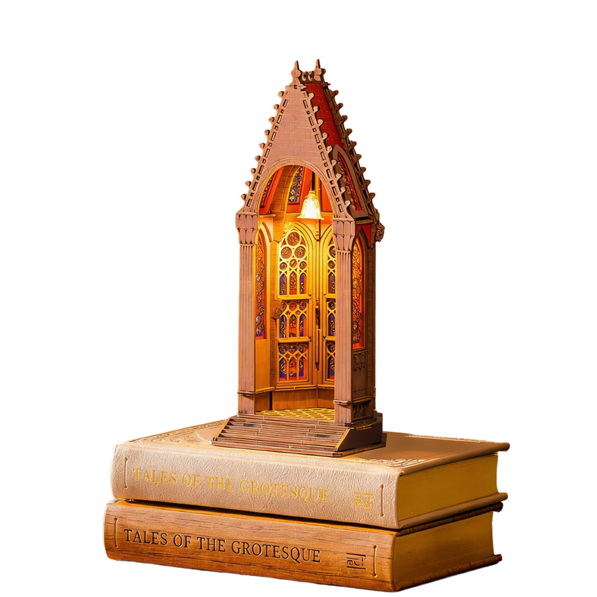Rolife Geometric Cathedral 3D Wooden Puzzle - Gothic LED Lantern Model