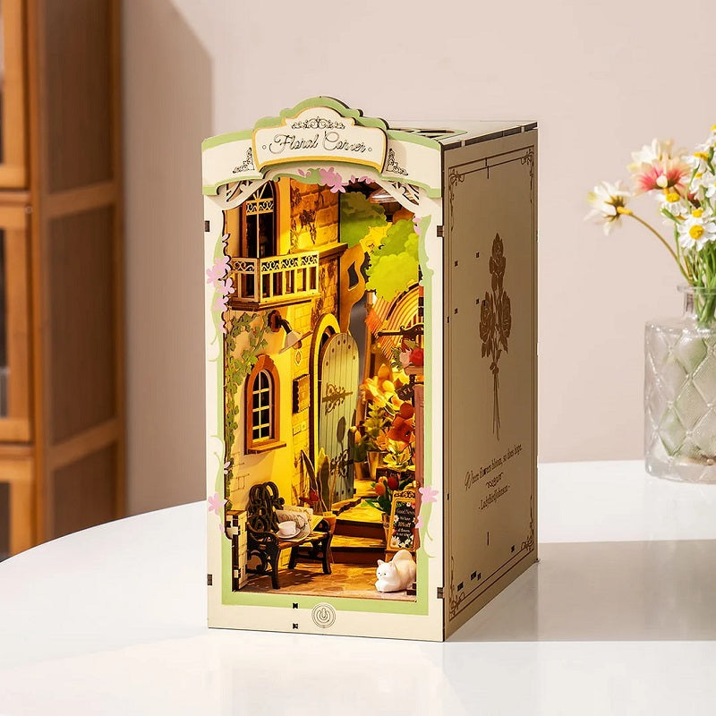 Rolife Floral Corner Book Nook - Stories in Books