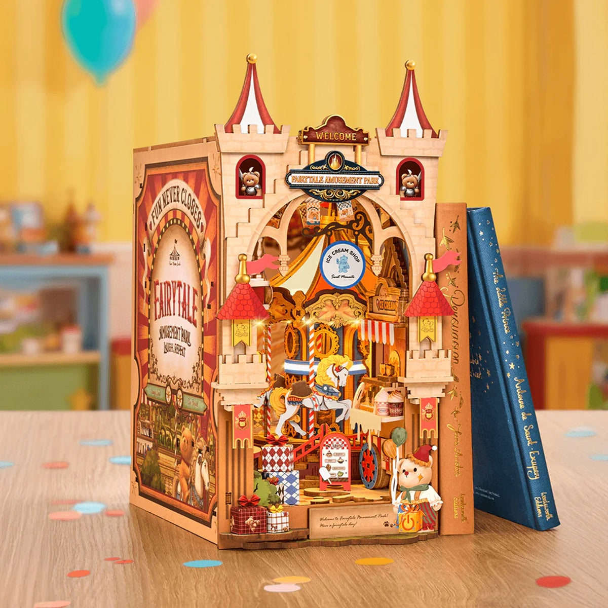 Rolife Fairytale Amusement Park DIY Book Nook - Magical Bookshelf Insert with LED