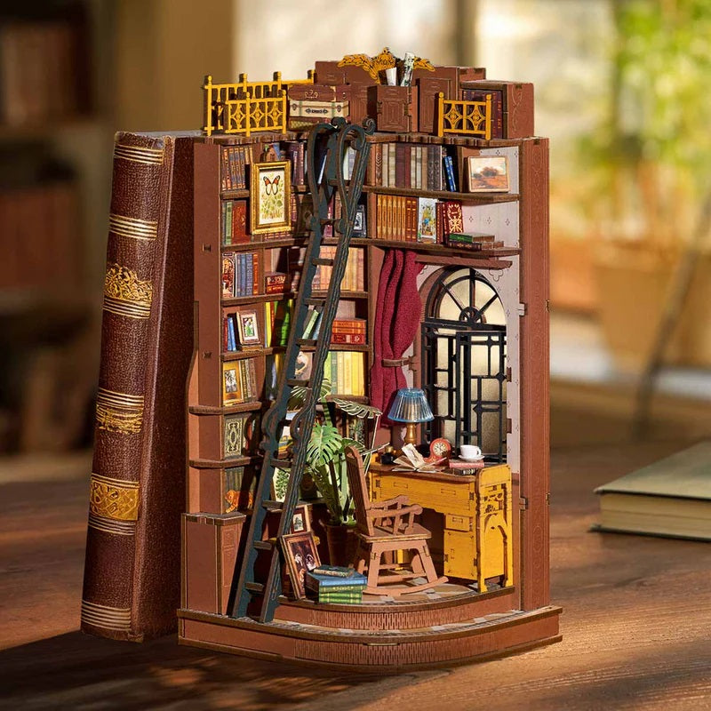 Rolife Silent Corner Study DIY Book Nook - Quiet Reading Shelf Insert