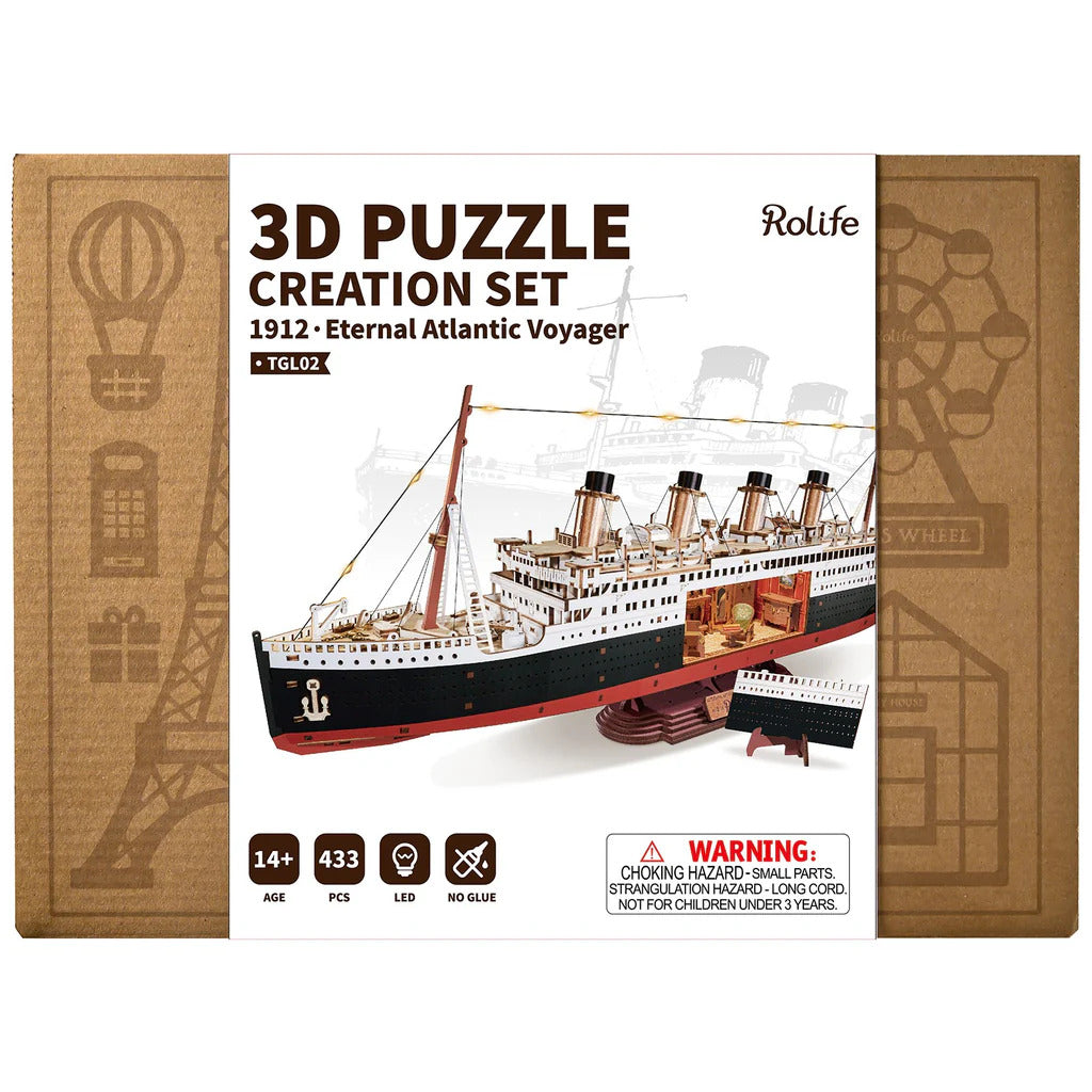 Rolife 1912 Eternal Atlantic Voyager Titanic 3D Wooden Puzzle - Historic Ship Model