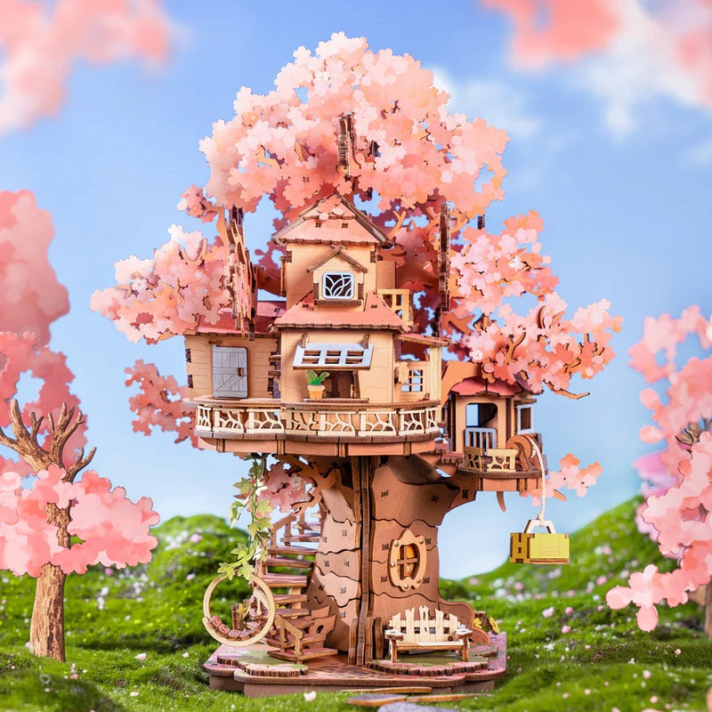 Robotime Sakura Tree House, DIY Wooden 3D Puzzle