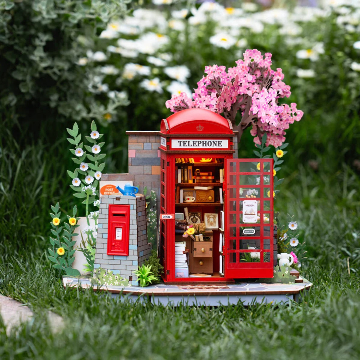 Rolife Blossom Book Booth 3D Wooden Puzzle - DIY Street Library Model