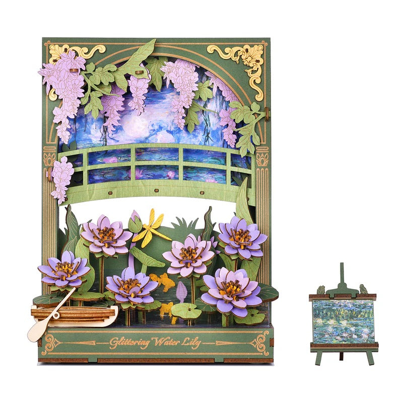 Robotime Glittering Water Lily Wall Art 3D Wooden Puzzle TH001