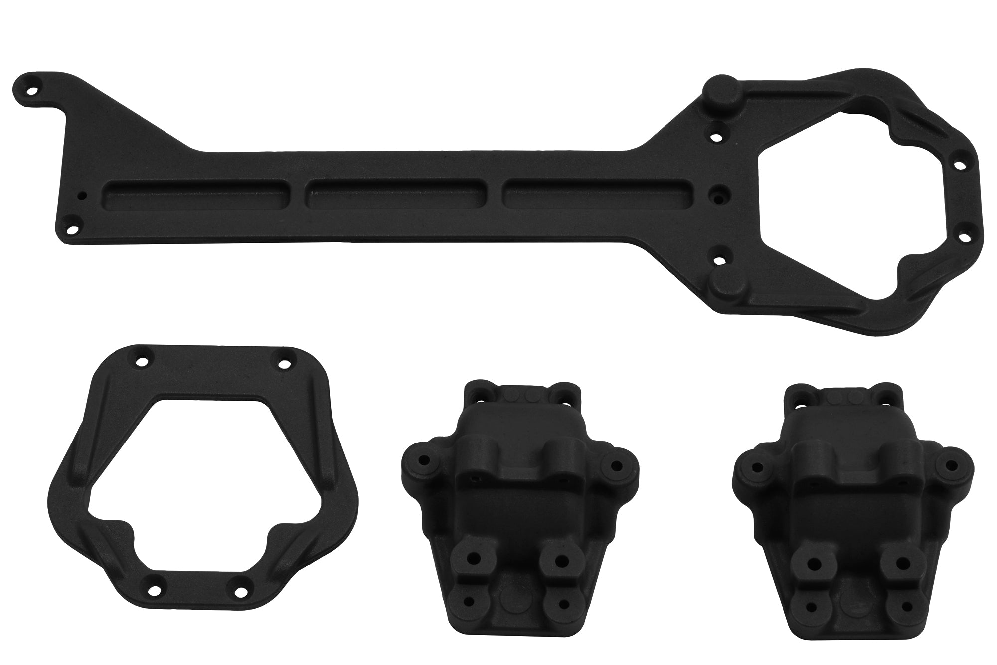 RPM Front and Rear Upper Chassis Differential Covers for LaTrax Teton Rally Black
