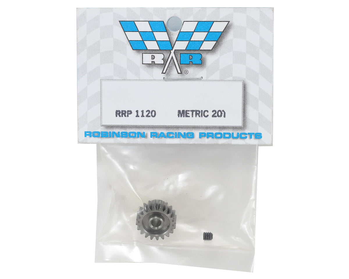 Robinson Racing 20T Steel Alloy Metric Pinion Gear - 0.6 Module, 1/8" Bore for Kyosho & Tamiya