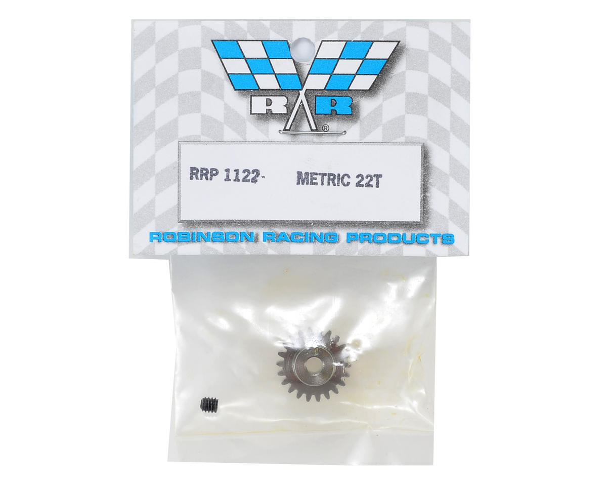 Robinson Racing 22T Steel Alloy Metric Pinion Gear - 0.6 Module, 1/8" Bore for Kyosho & Tamiya