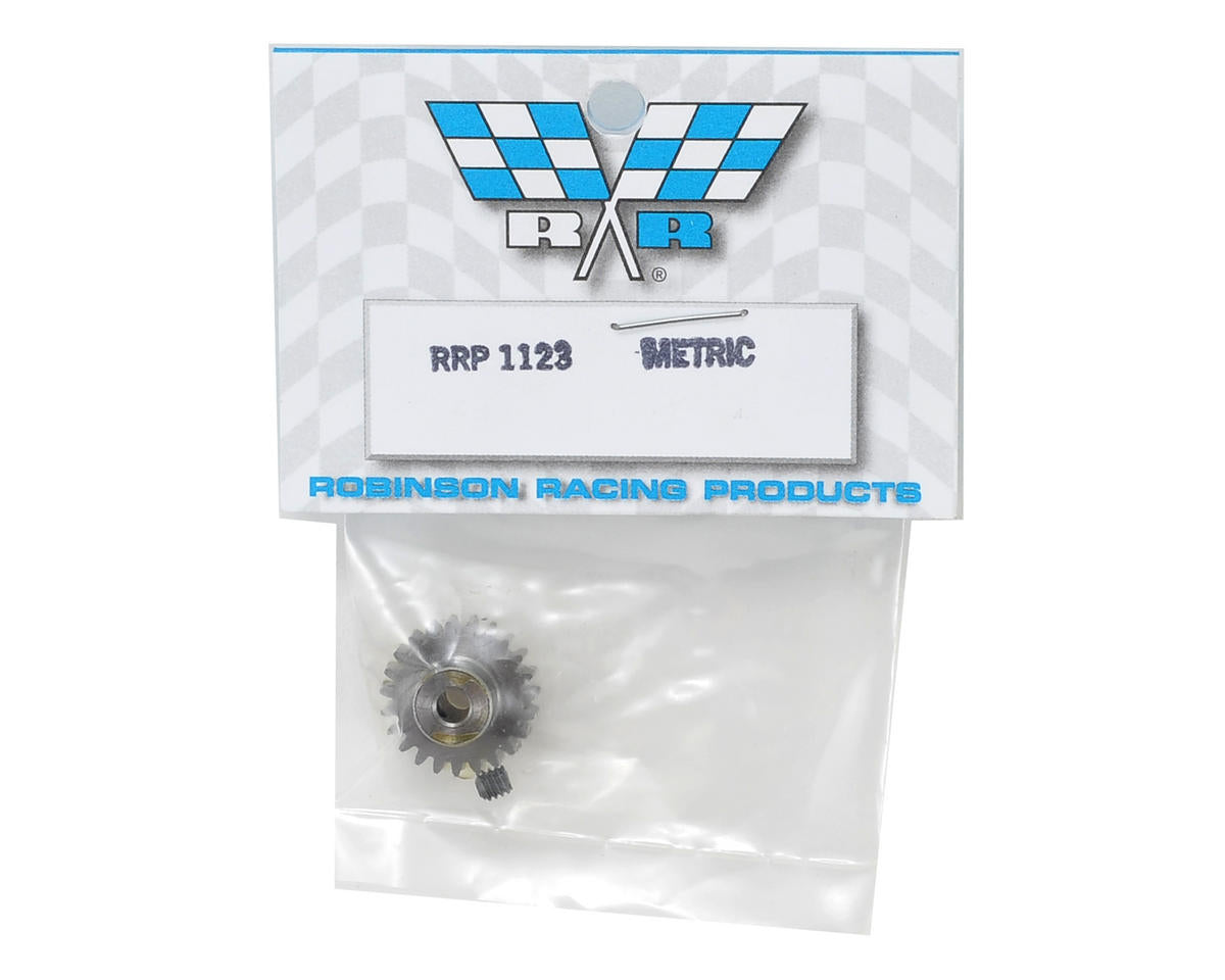 Robinson Racing 23T Steel Alloy Metric Pinion Gear - 0.6 Module, 1/8" Bore for Kyosho & Tamiya
