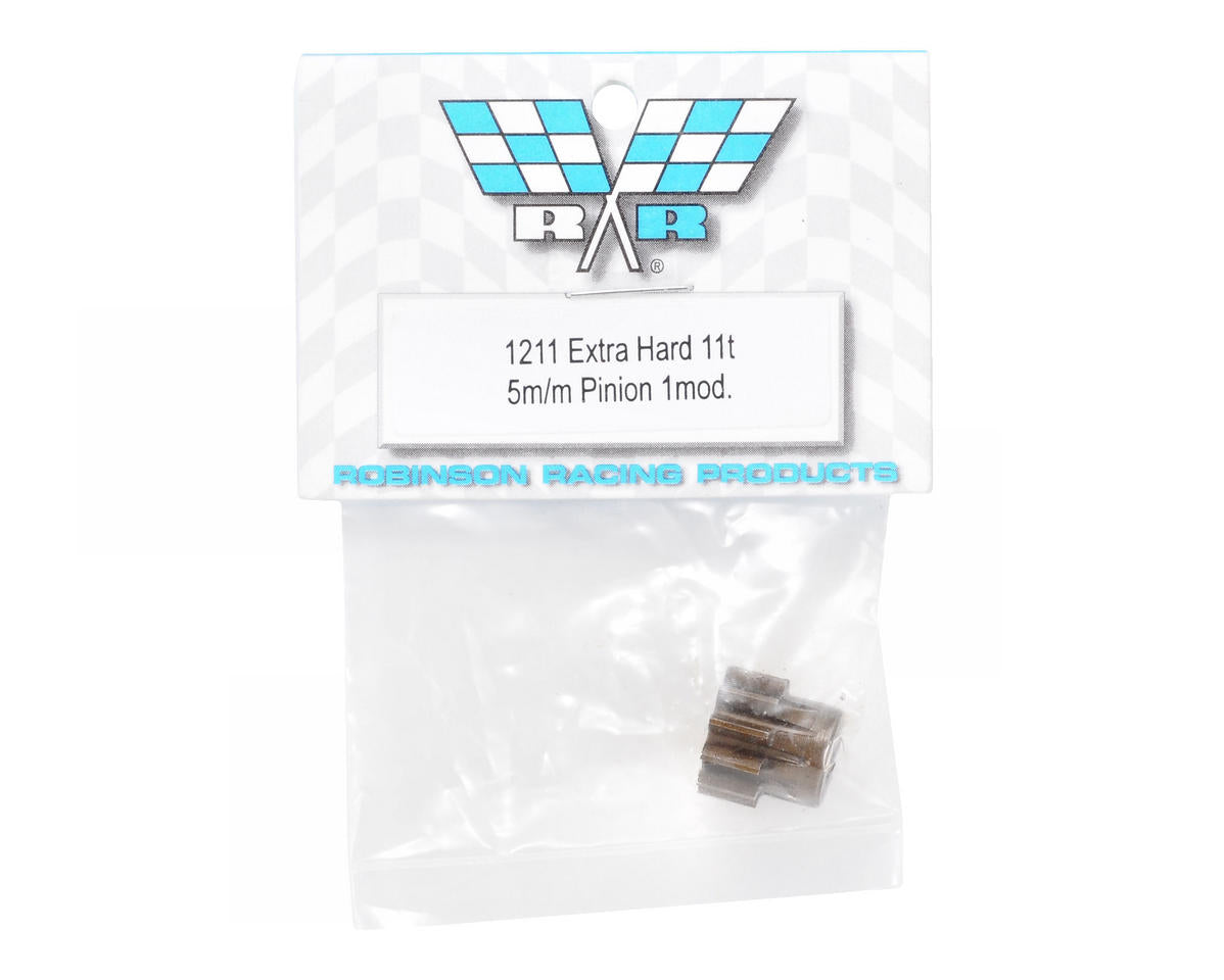 Robinson Racing 11T Extra Hard Steel Pinion Gear - 5mm Bore, 1.0 Module for 1/8 Scale RC