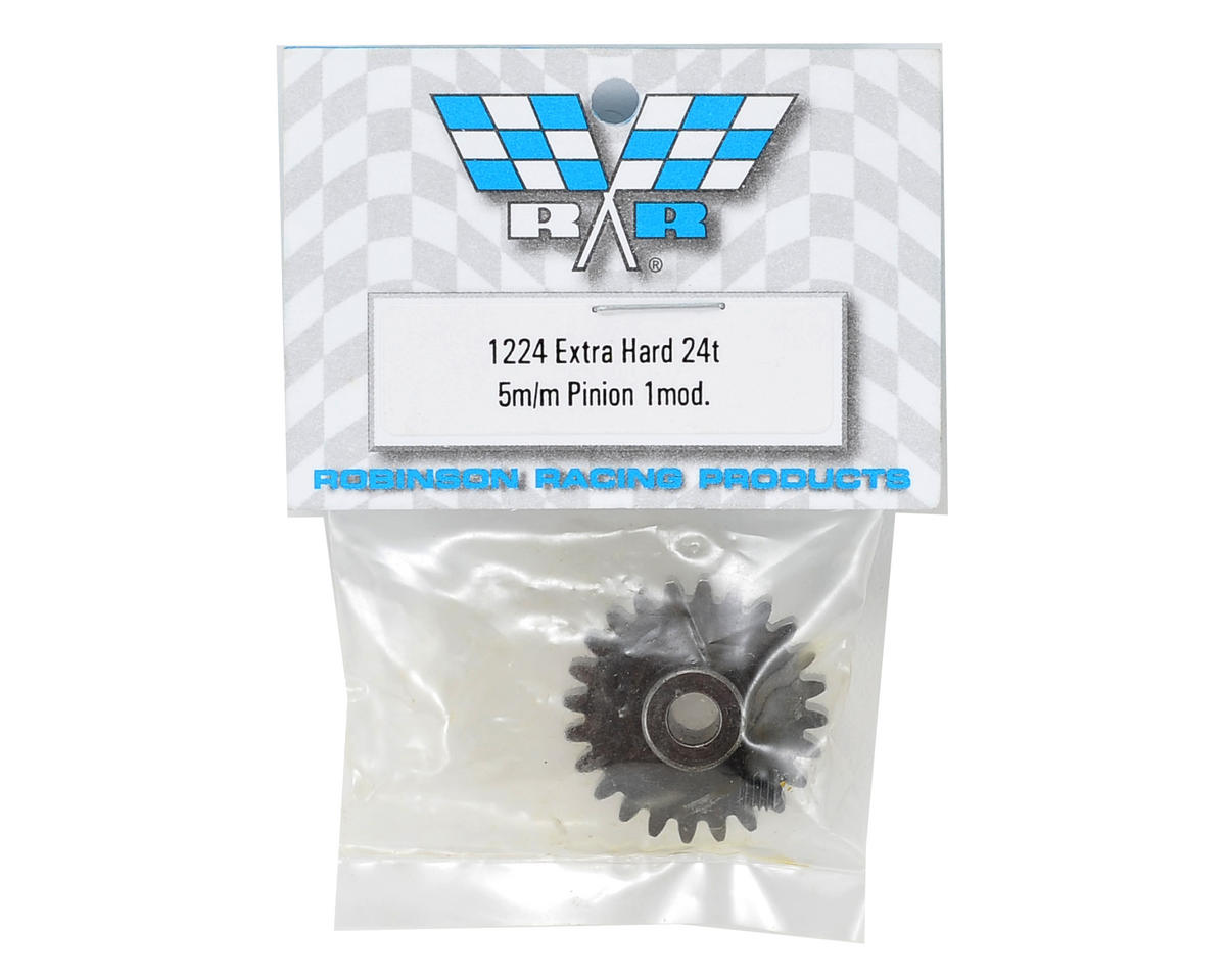 Robinson Racing 24T Extra Hard Steel Pinion Gear - 5mm Bore, 1.0 Module for 1/8 Scale RC