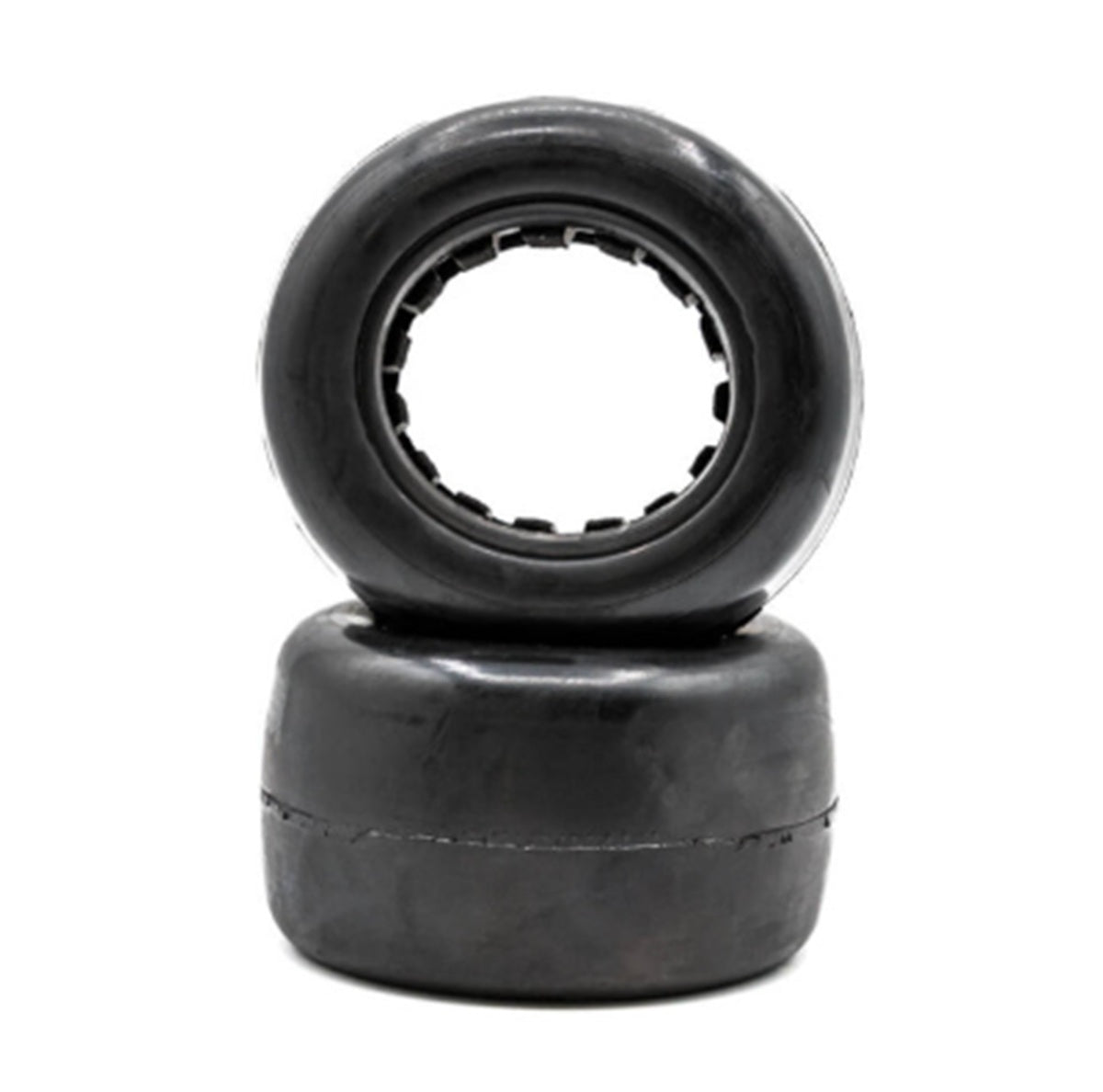 Raw Speed Slick - Stadium Truck Tires w/ Inserts, Red, Yellow Compound