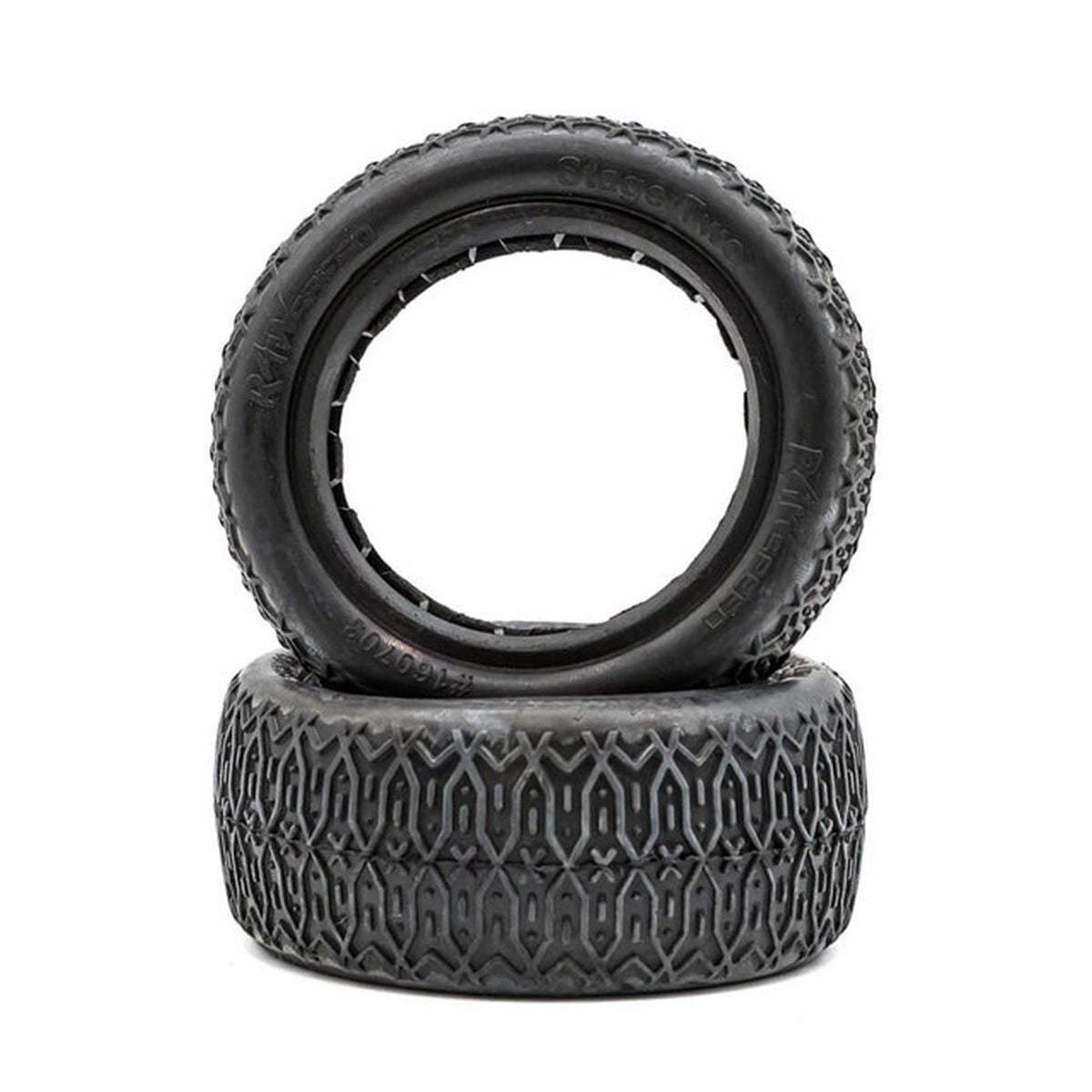 Raw Speed Stage Two - 1/10 4WD Front Buggy Tires w/ Inserts 2.2" (1 Pair) Clay