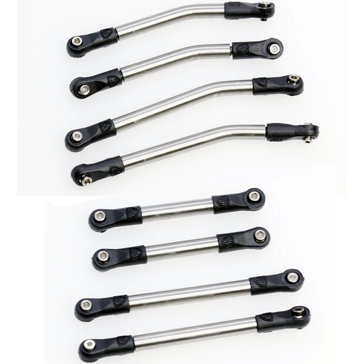 Power Hobby 8-Piece Stainless Steel High Clearance Suspension Links Set for Axial SCX24 C10 / Wrangler / Bronco