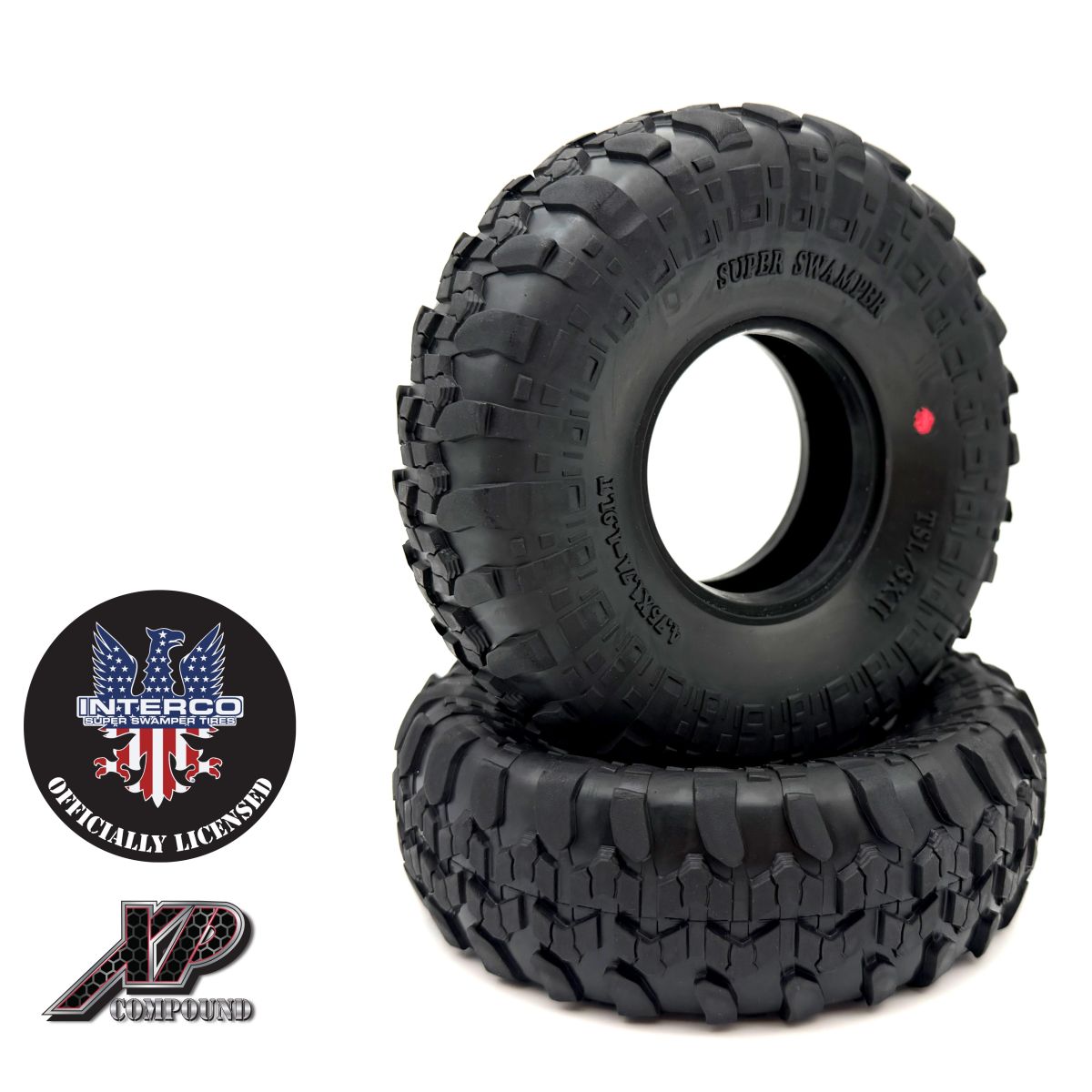 Reef's RC Interco Super Swamper TSL/SXII 1.9" Scrubbed Crawler Tires, 4.75" XP Pink Compound (2)