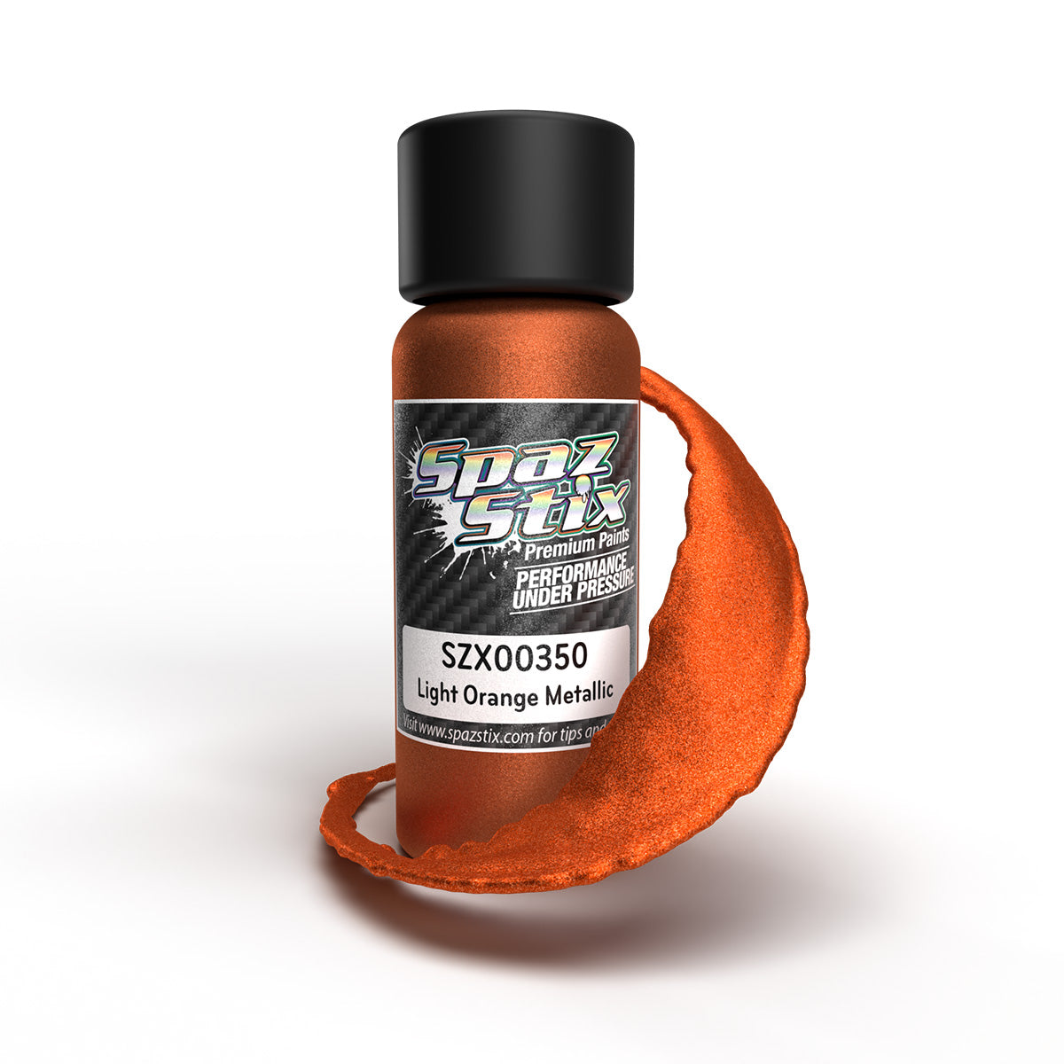 Spaz Stix Light Orange Metallic Airbrush Ready Paint 2oz Bottle