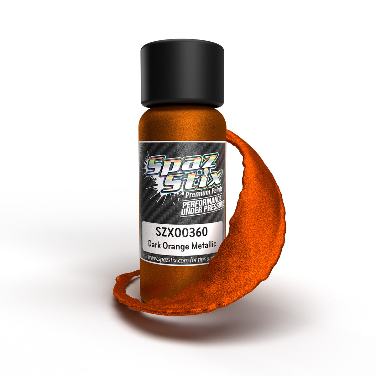 Spaz Stix Dark Orange Metallic Airbrush Ready Paint 2oz Bottle