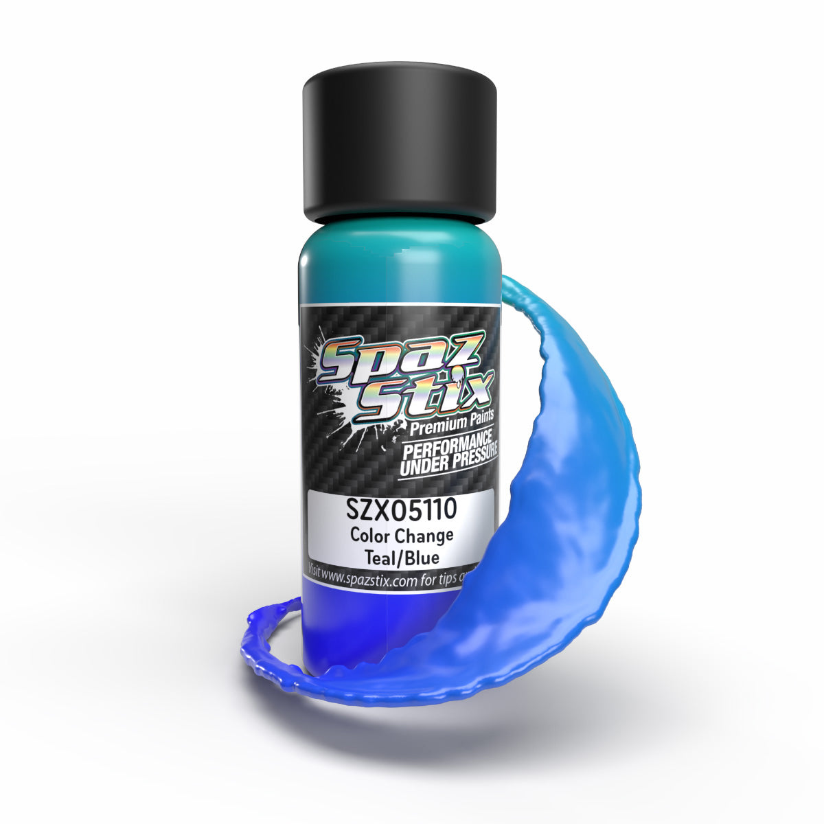 Spaz Stix Color Change Airbrush Paint, Teal/Blue, 2oz Bottle 05110