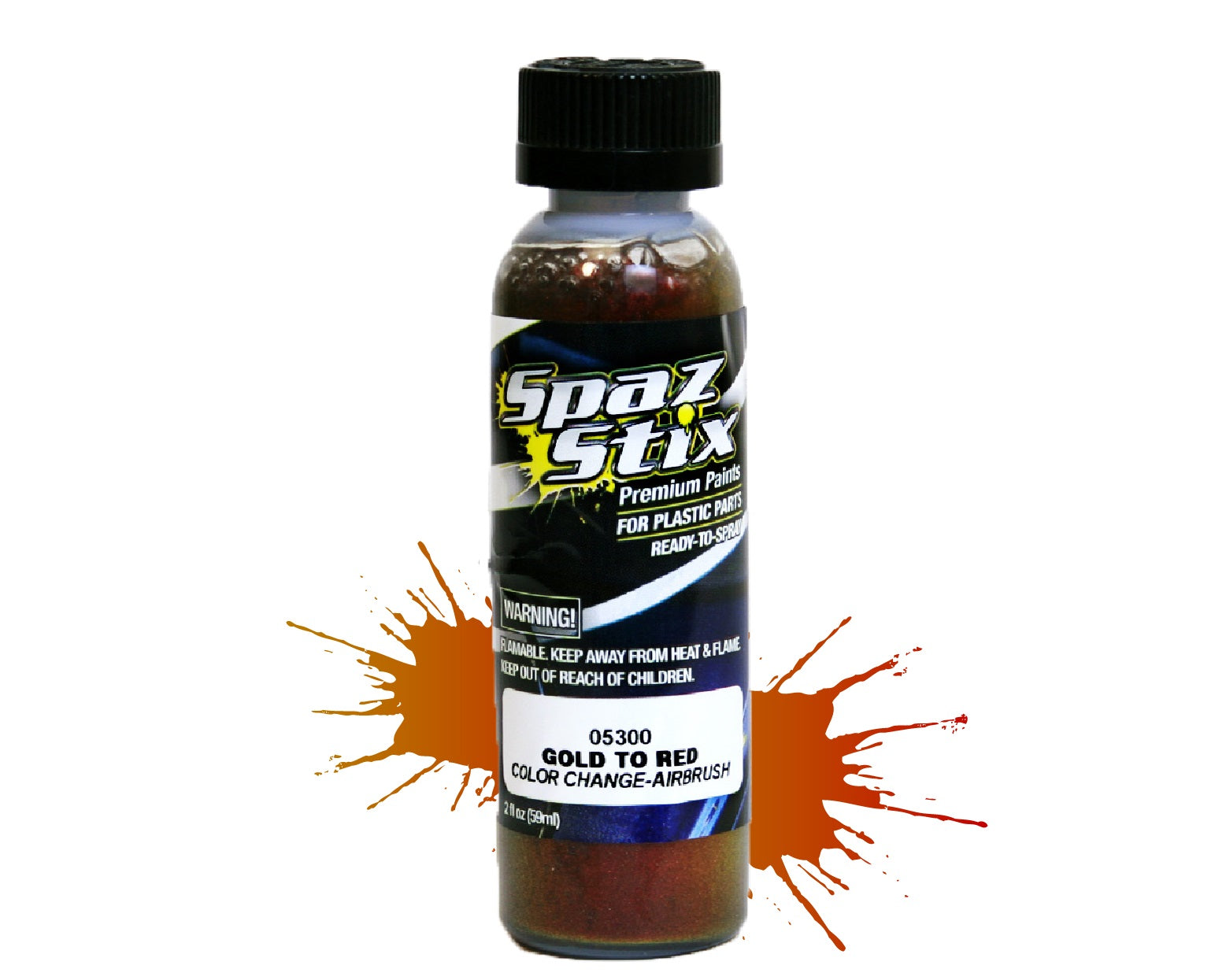 Spaz Stix Color Change Gold to Red Airbrush Paint 2oz - Chameleon RC Paint