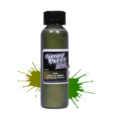 Spaz Stix Color Change Gold to Green Airbrush Paint 2oz - Chameleon RC Paint