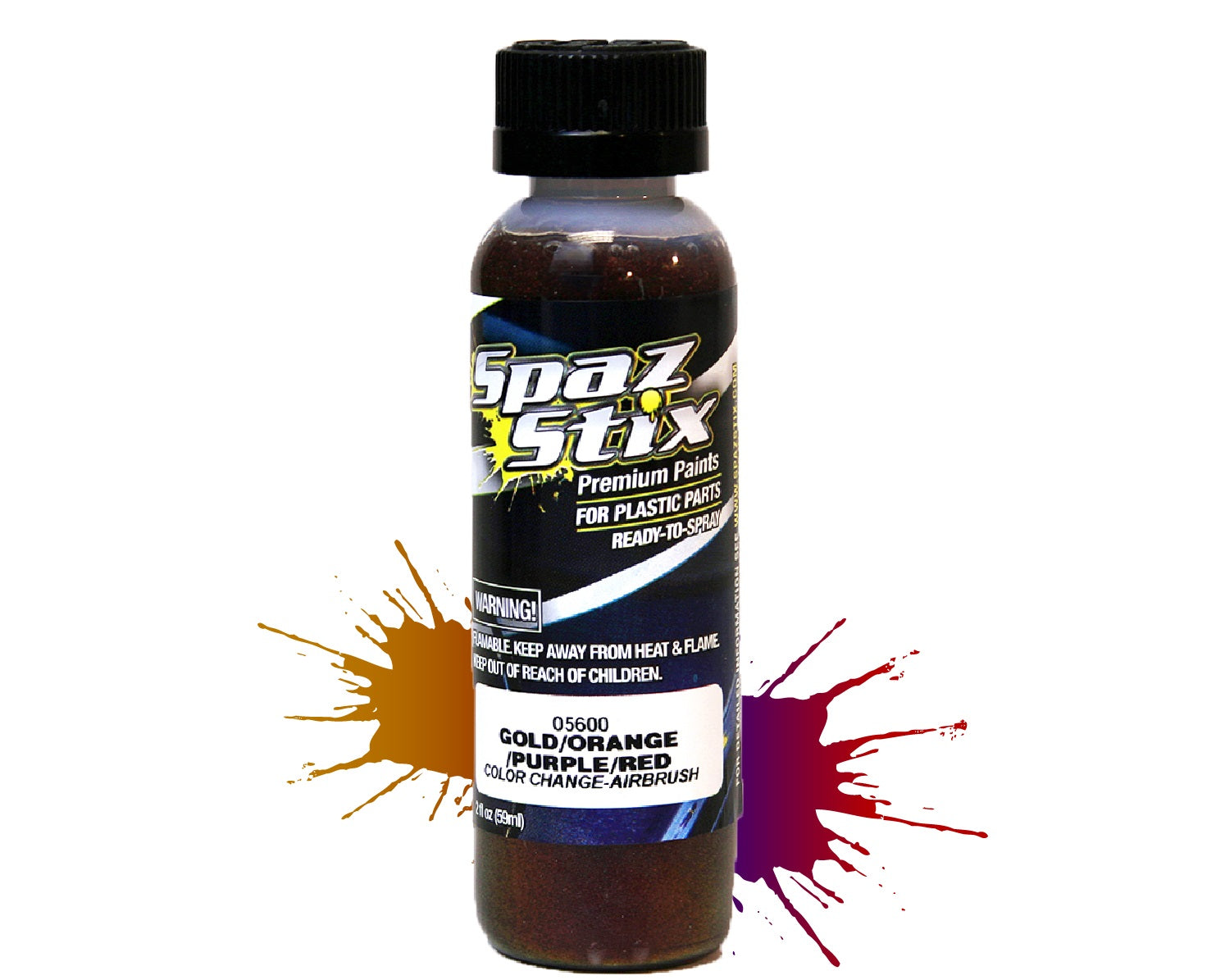 Spaz Stix Color Change Gold Orange Purple Red Airbrush 2oz - Chameleon RC Paint