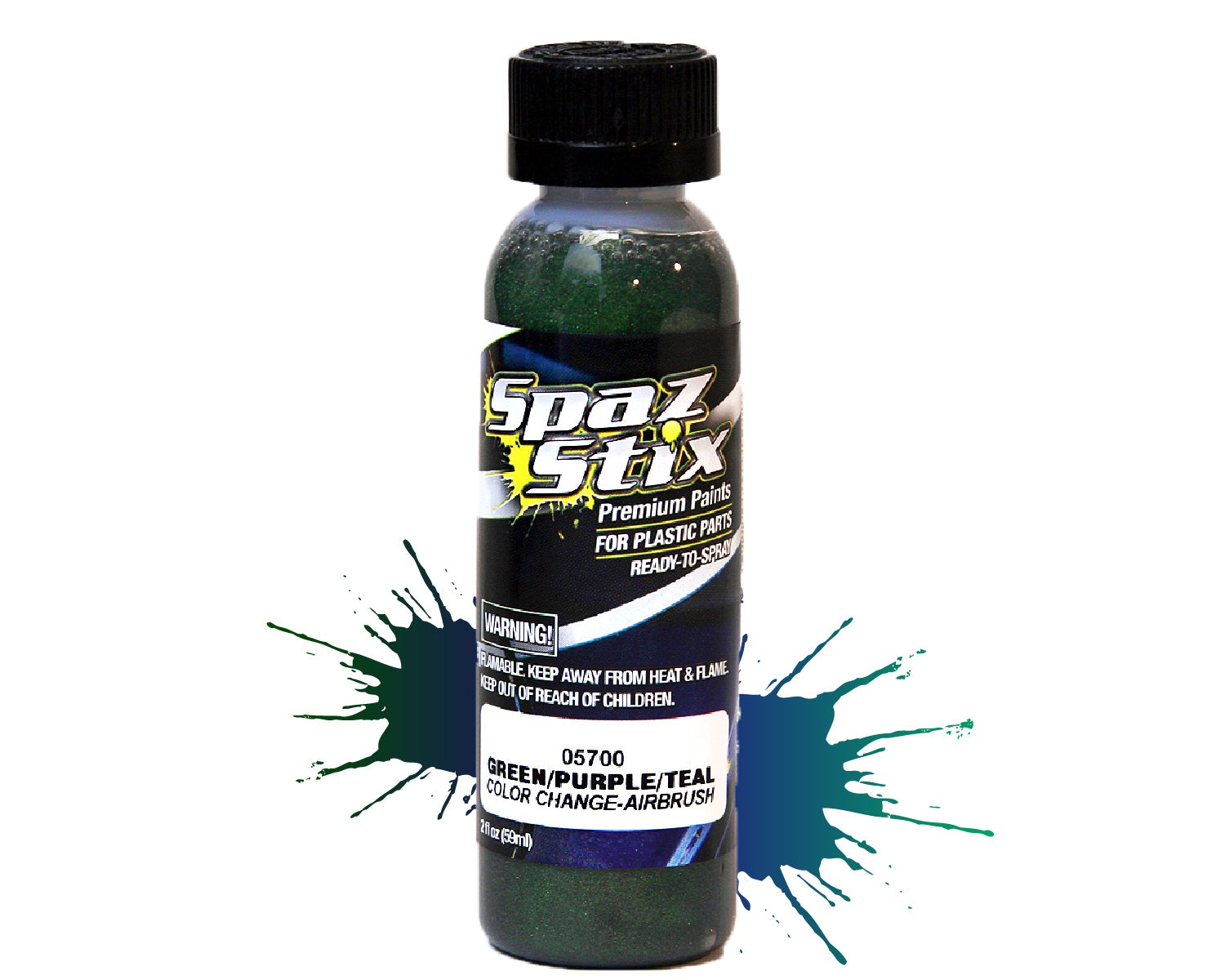 Spaz Stix Color Change Green Purple Teal Airbrush Paint 2oz - Chameleon RC Paint