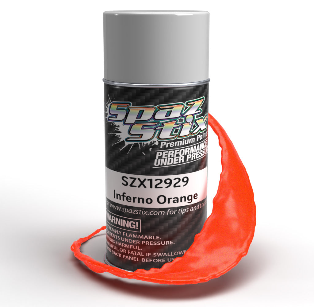 Spaz Stix Inferno Orange Solid Aerosol Paint 3.5oz - RC Polycarbonate Body Paint