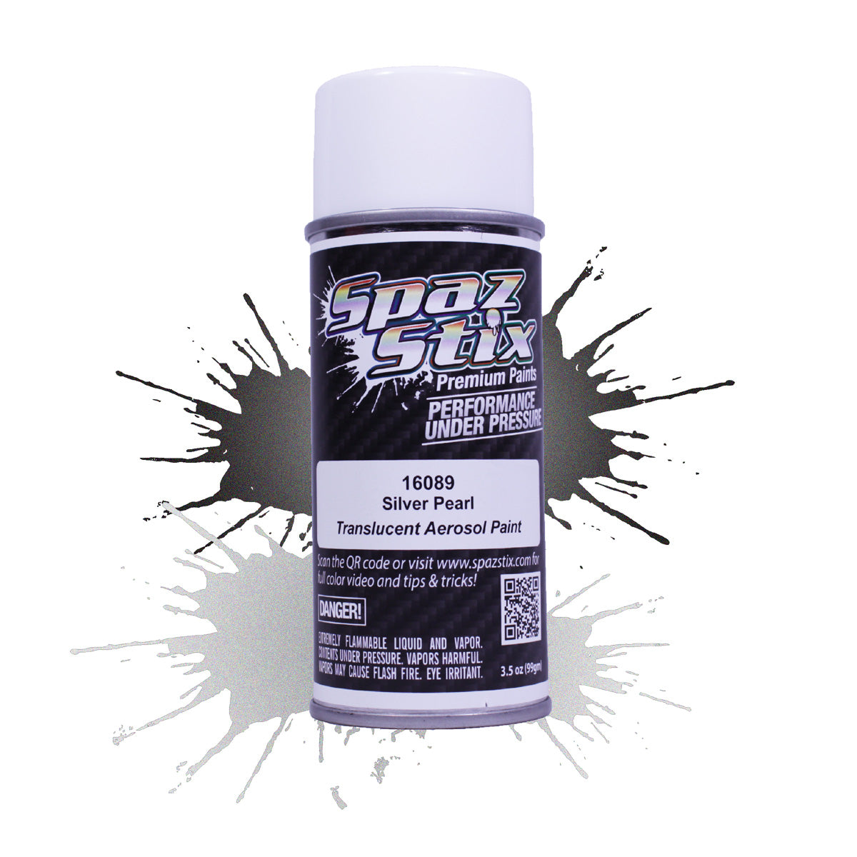 Spaz Stix Silver Pearl Aerosol Paint 3.5oz - Iridescent RC Body Paint