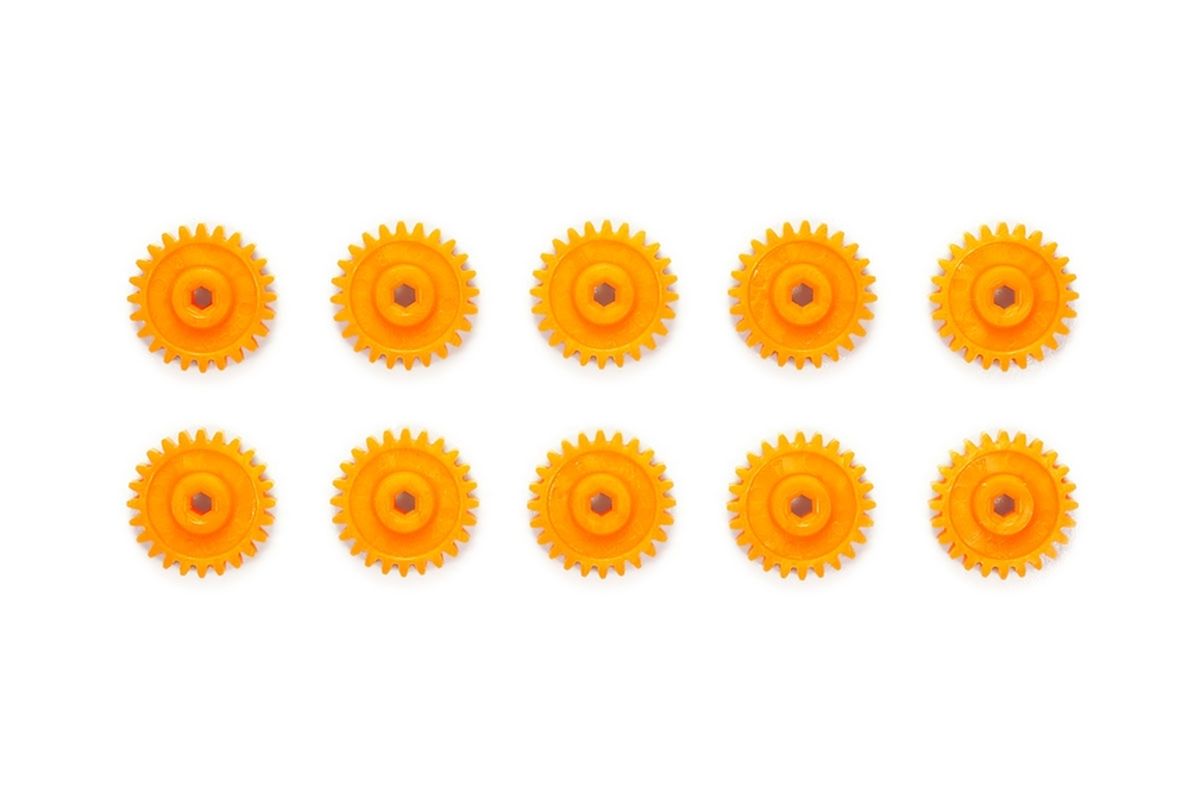 Tamiya Mini 4WD JR G11 Gear Set, Orange (10) – AO Spare Gears for Technical Mini 4WD Course Layouts