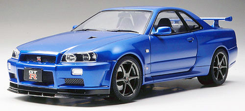 Tamiya 1/24 Nissan Skyline GT-R R34 V-Spec II Bayside Blue Legend Plastic Model Kit