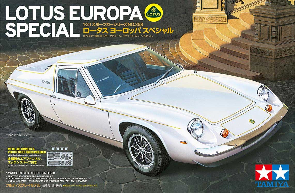 Tamiya 1/24 Lotus Europa Special 1972 Midship Sports Car Plastic Model Kit with Photo-Etched Parts