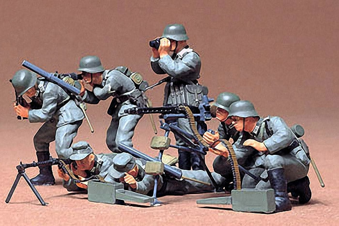Tamiya 1/35 German Machine Gun Troops WWII Plastic Model Figures Set